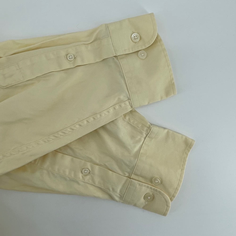 Nautica Mens Yellow 2 Ply Cotton Button Down Shirt Size 17 34/35 Long Sleeve - Picture 10 of 13